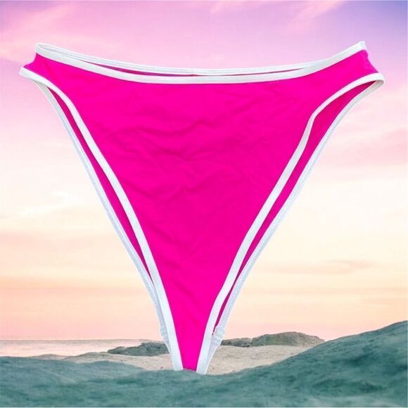NWT New! L*Space Nora Pink/White Bikini Swim Bottom XL Beach Summer Vacation - Picture 6 of 12
